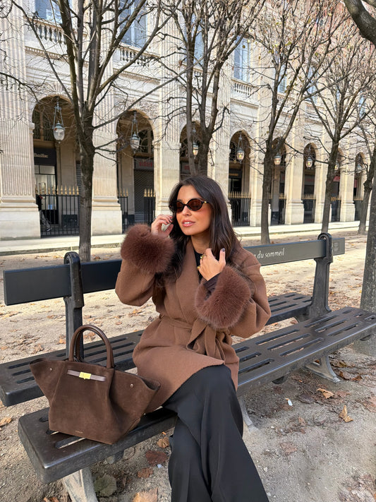 Caramel Coat with Fur