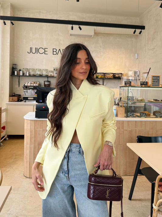 Asymmetrical Blazer in Butter Yellow