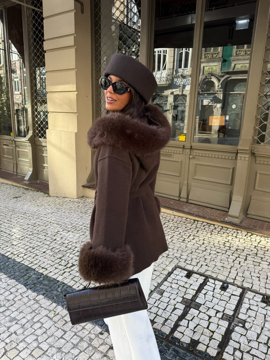 Turim Fur Coat in Brown
